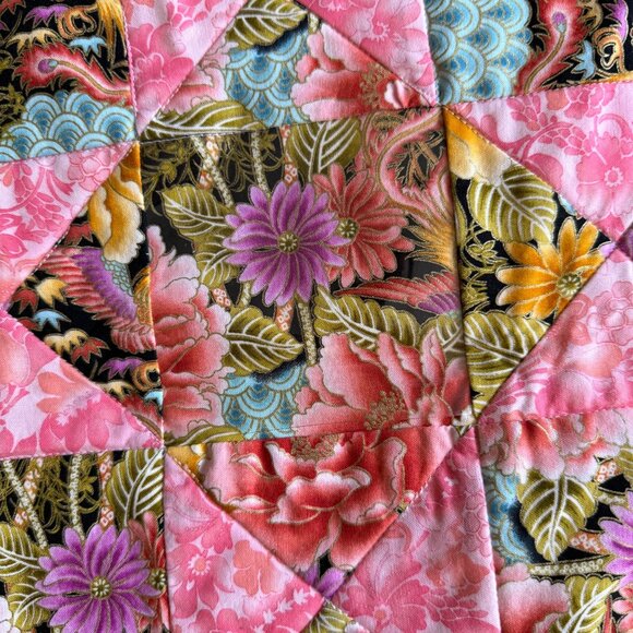 Patchwork Floral Quilted Foldover Case with Pocket - Picture 2 of 7